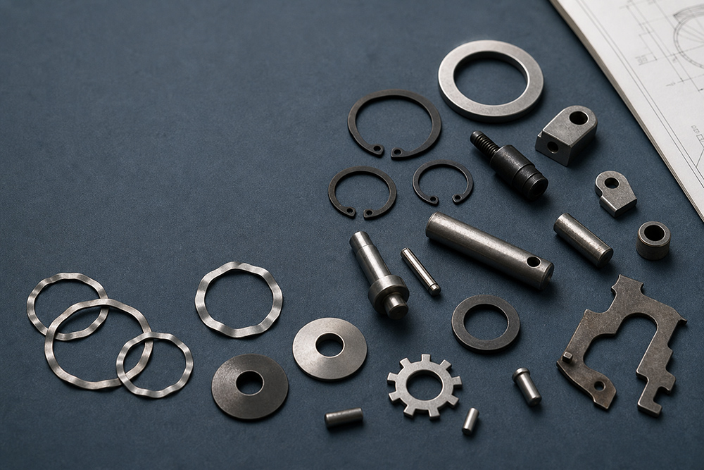 Custom retaining rings, washers and precision fastener components
