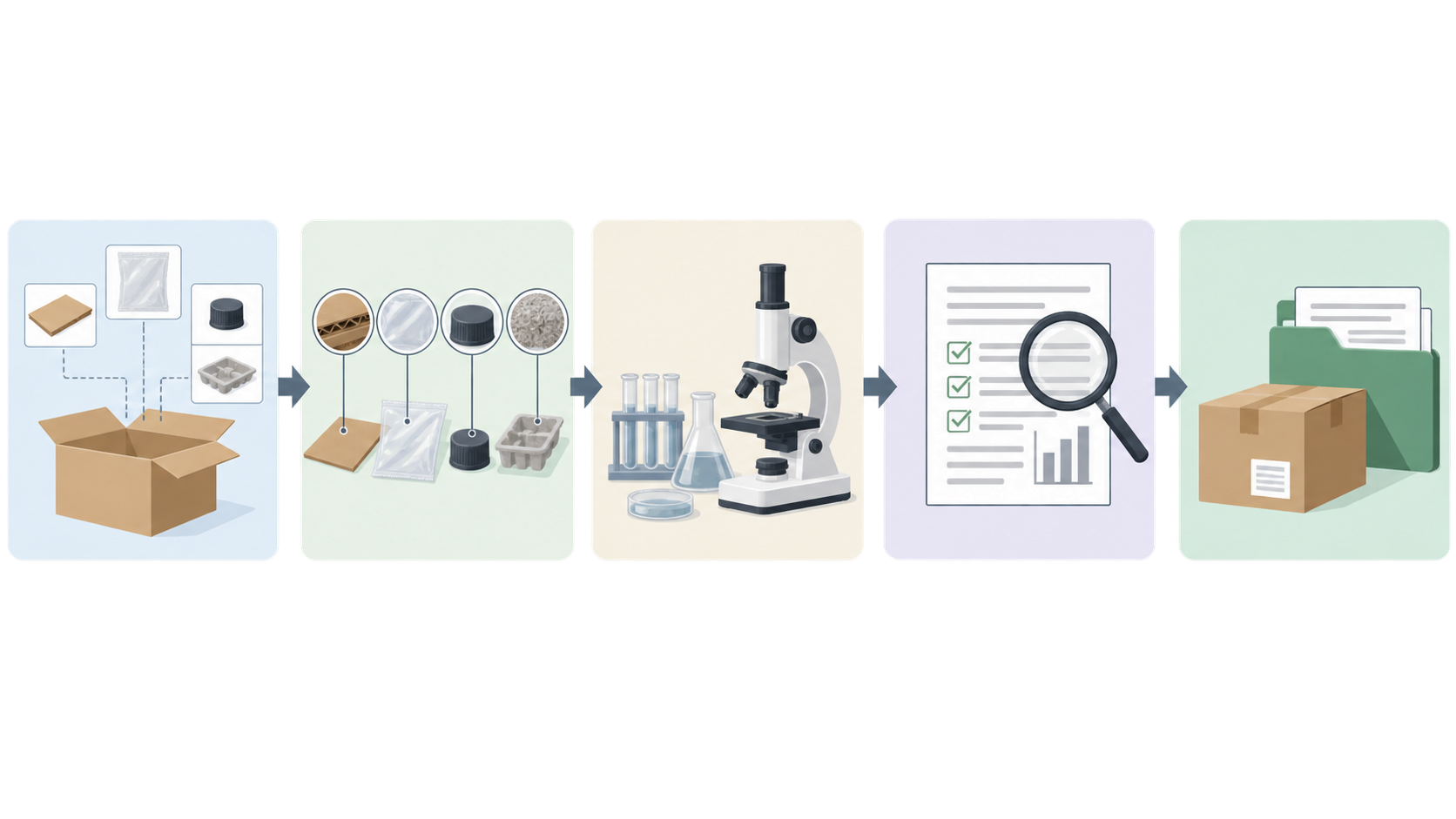 Packaging bill of materials matched to a laboratory heavy-metal report workflow